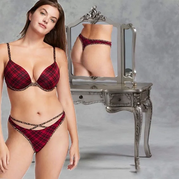 Victoria’s Secret Strappy Plaid Thong NWT - Picture 1 of 12